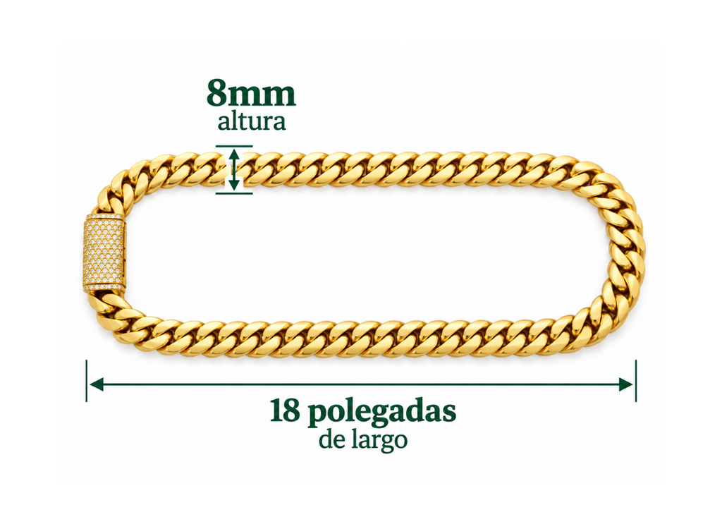 10K Yellow Gold Diamond Cuban Link Chain – 18