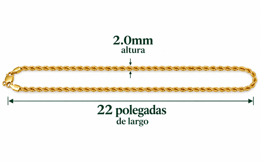 14K Yellow Gold Rope Chain