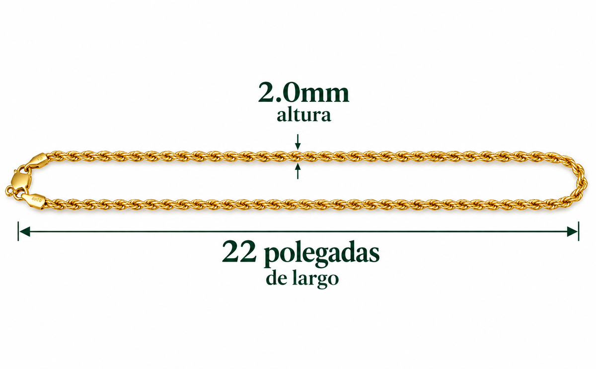 14K Yellow Gold Rope Chain
