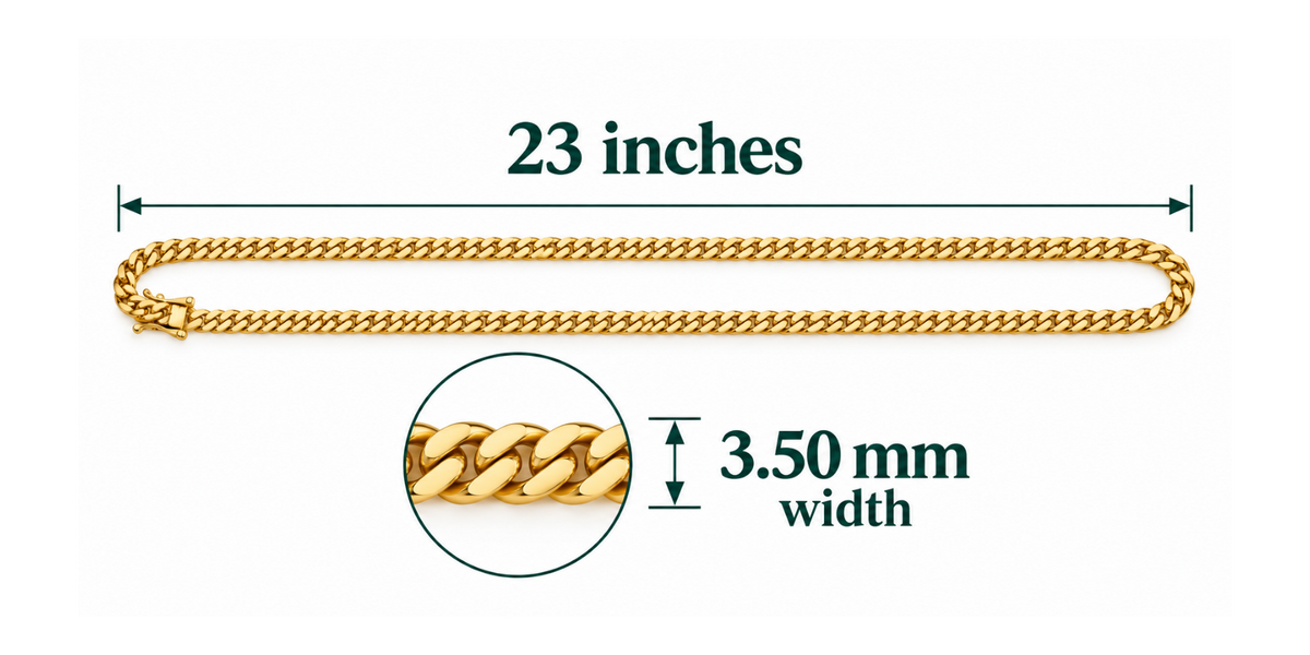 14K Yellow Gold Cuban Link Chain – 23" – 3.50 mm