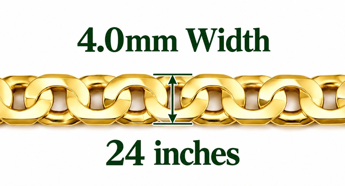 14K Yellow Gold Chain – 24" – 4.0 mm – 26.90 g