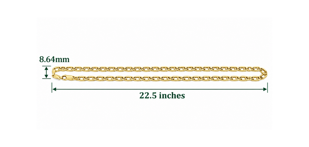 14K Yellow Gold Mariner Link Chain – 22.5"