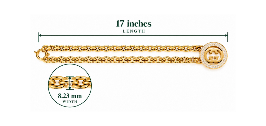 14K Yellow Gold Double-Link Necklace with Pavé Round Pendant – 17" – 18.0 g
