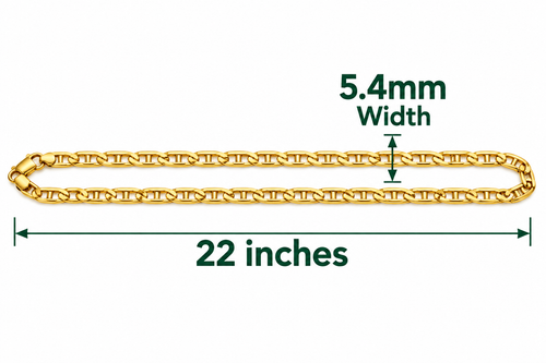 10K Yellow Gold Chain – 22" – 5.4 mm – 20.84 g
