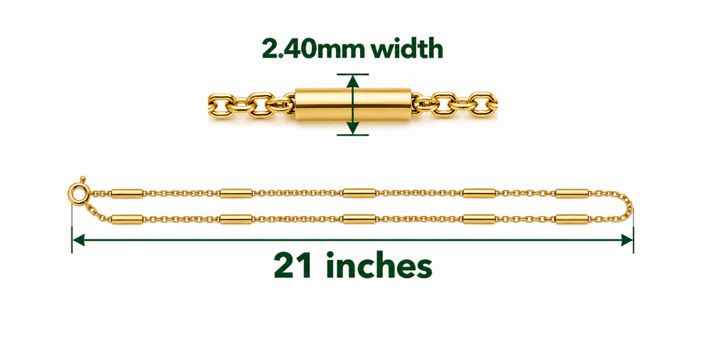 18K Yellow Gold Chain – 21" – 2.40 mm – 8.24 g