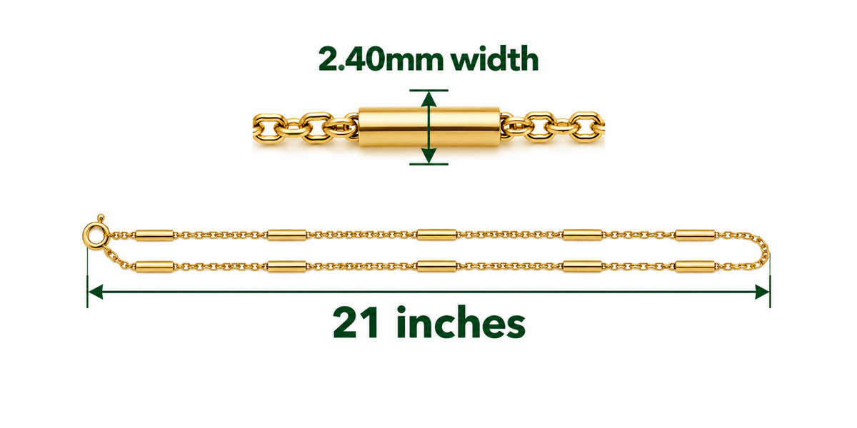 18K Yellow Gold Chain – 21" – 2.40 mm – 8.24 g