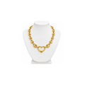 14K Yellow Gold Mariner Link Necklace with Heart Clasp – 17