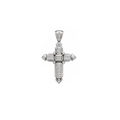 14K White Gold Diamond Cross Pendant