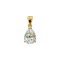 14K Yellow Gold Pear-Shaped CZ Pendant