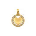 10K Yellow Gold Heart & CZ Pendant