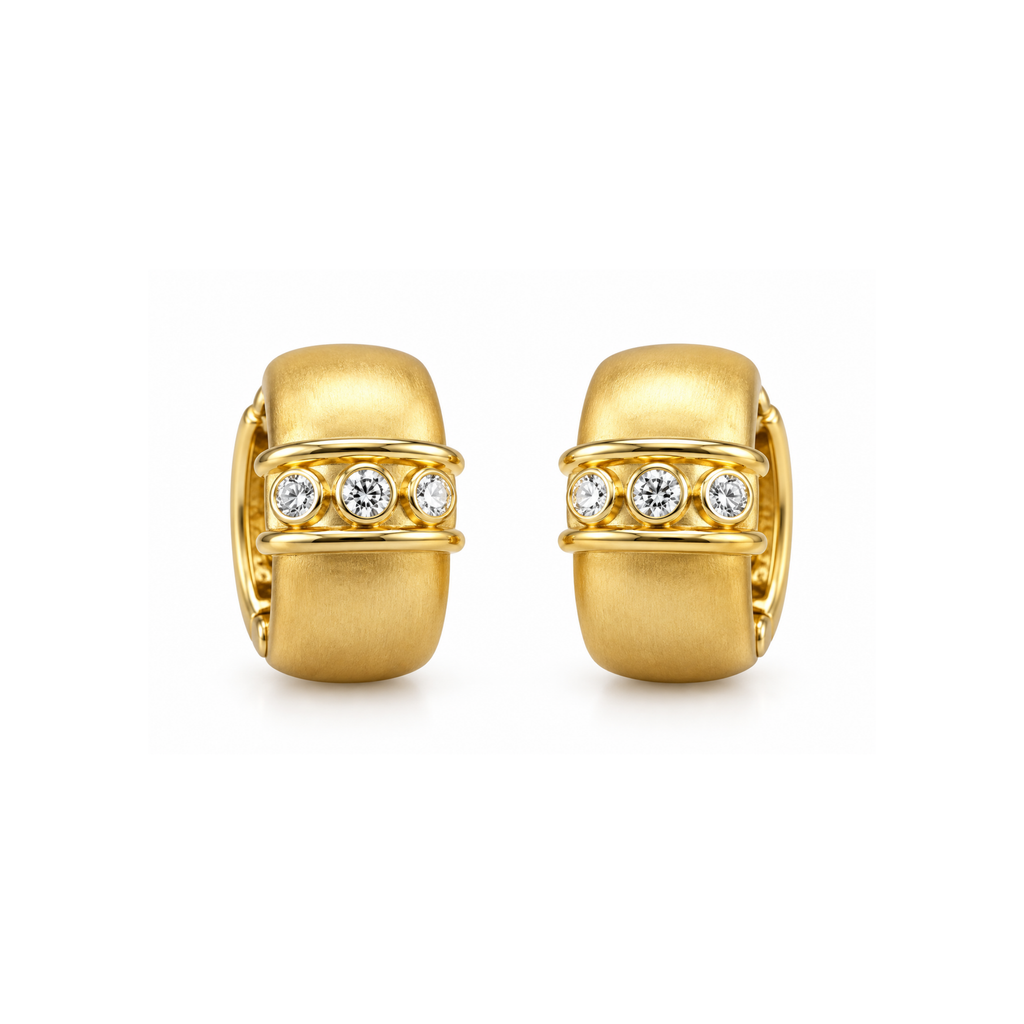 14K Yellow Gold Diamond Hoop Earrings – 0.20 CTW