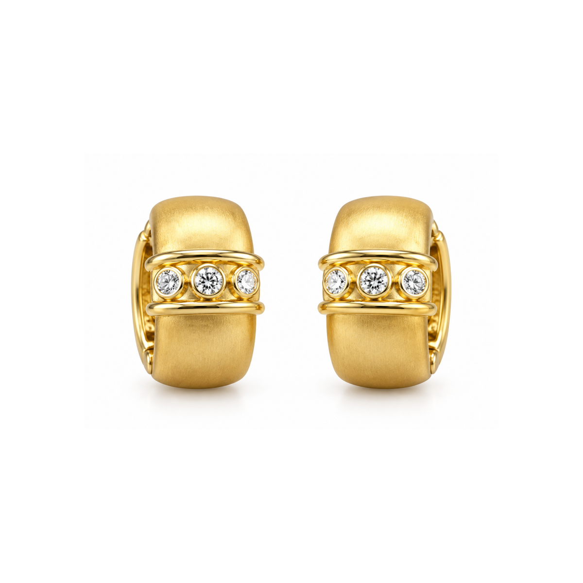 14K Yellow Gold Diamond Hoop Earrings – 0.20 CTW