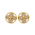 14K Yellow Gold Zirconia Stud Earrings