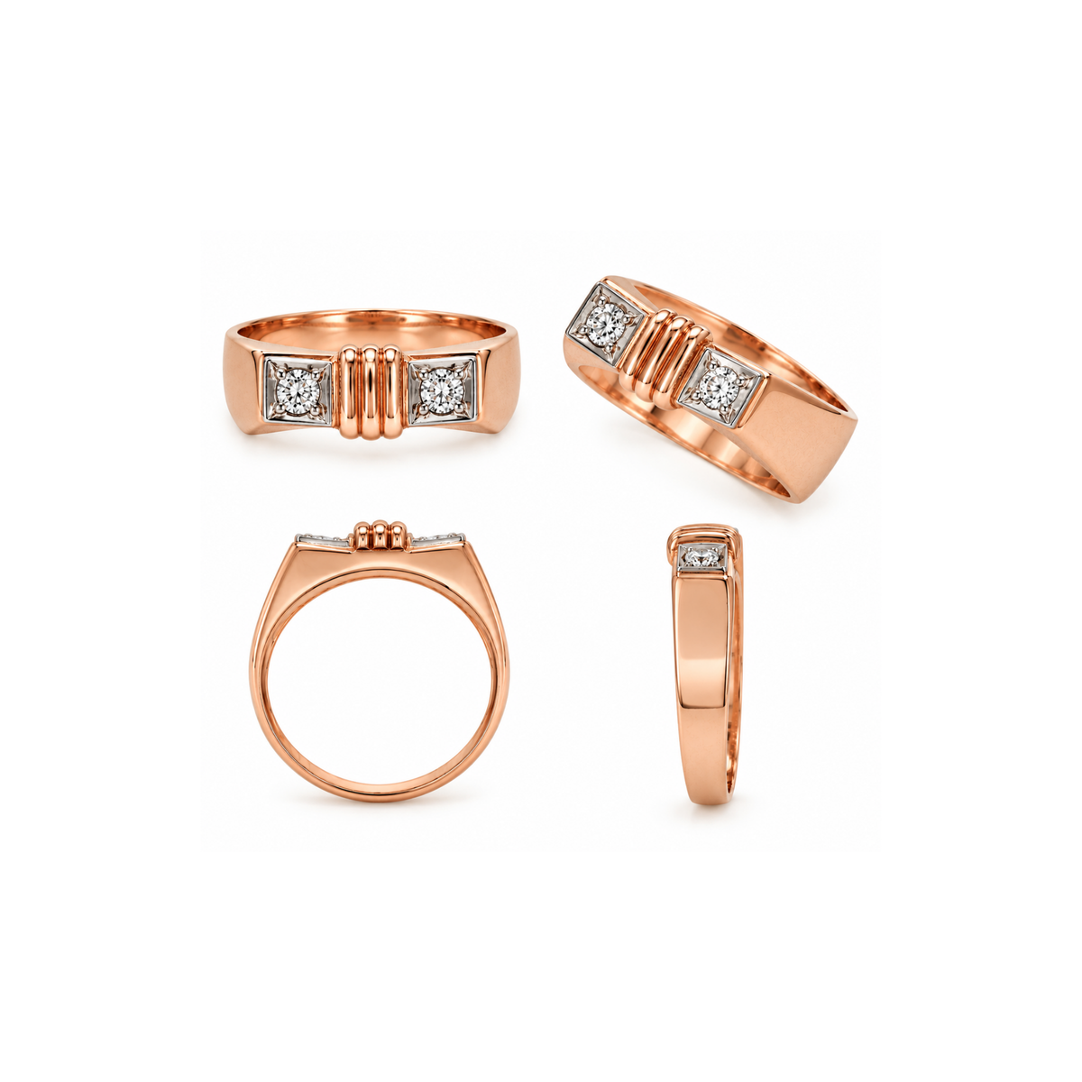 14K Rose Gold Diamond Ring – Size 6.5