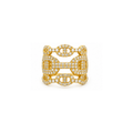 10K Yellow Gold Statement Ring with Cubic Zirconia