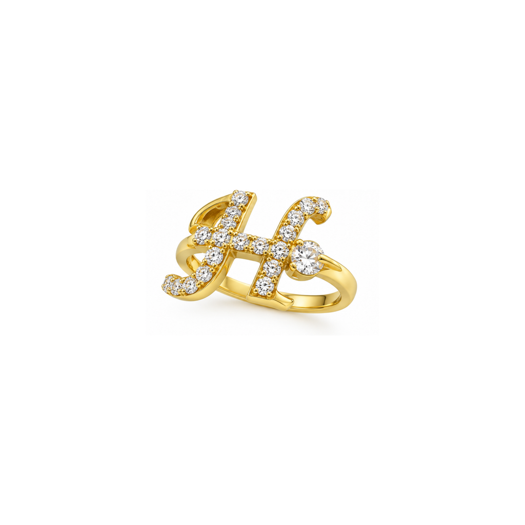 10K Yellow Gold Zirconia Statement Ring