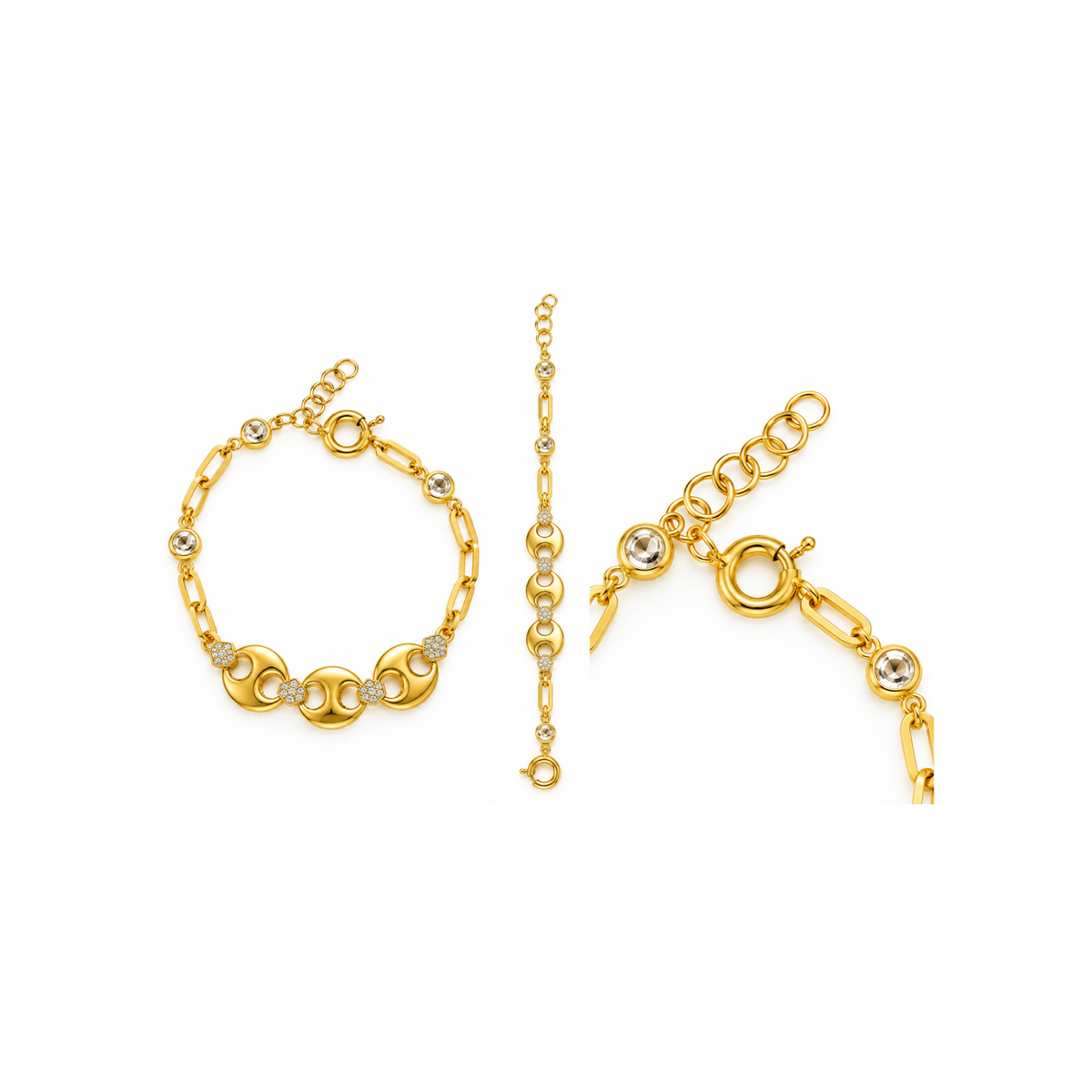 14K Yellow Gold Zirconia Bracelet