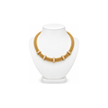 14K Yellow Gold Mesh Necklace with Zirconia – 17" – 8.10 mm – 29.24 g