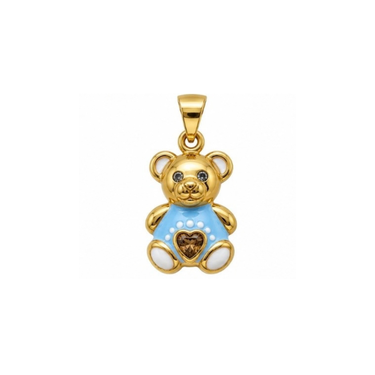 14K Yellow Gold Teddy Bear Pendant