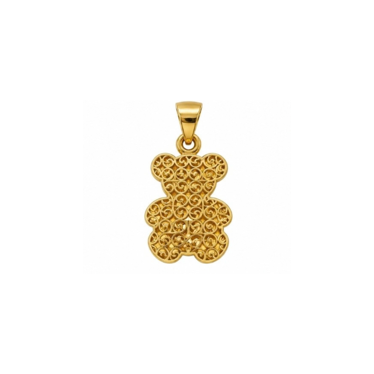 14K Yellow Gold Teddy Bear Pendant
