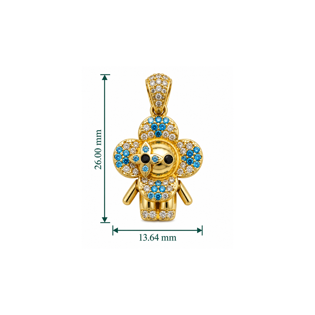 14K Yellow Gold CZ Pendant