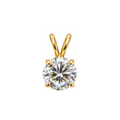 14K Yellow Gold 5 CT Moissanite Solitaire Pendant