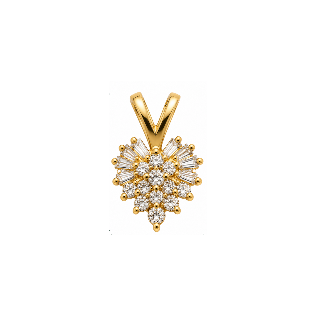14K Yellow Gold Diamond Pendant