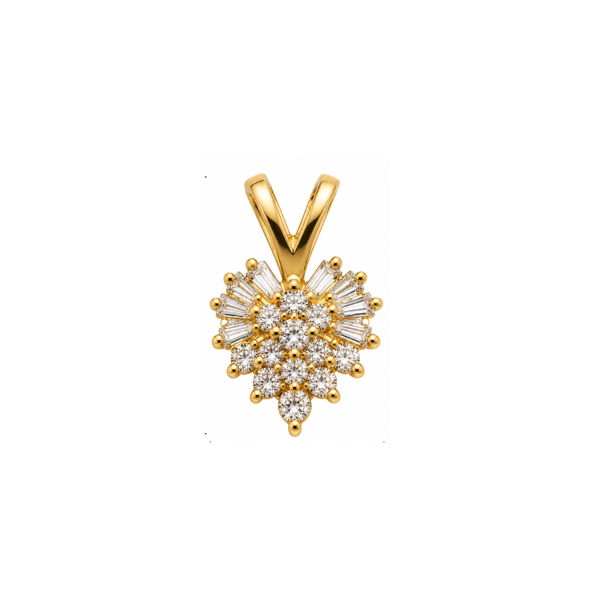14K Yellow Gold Diamond Pendant