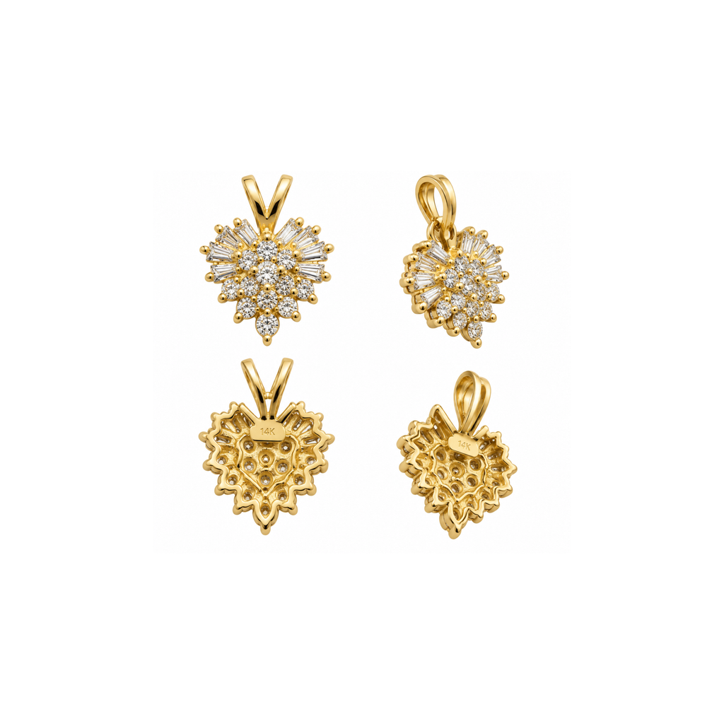 14K Yellow Gold Diamond Pendant