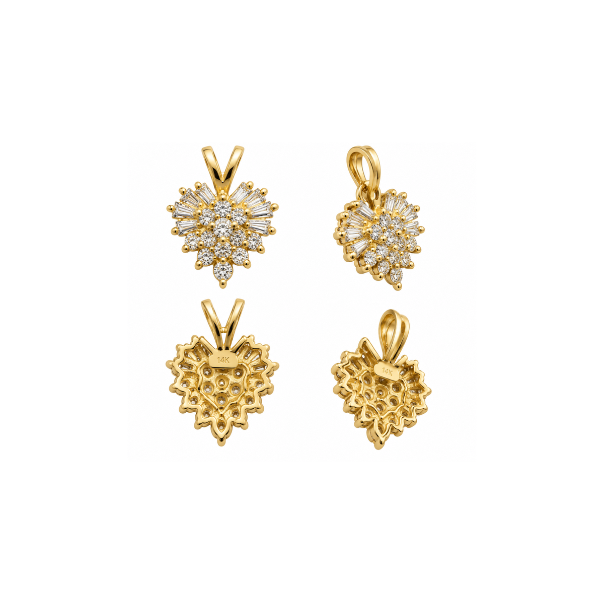 14K Yellow Gold Diamond Pendant