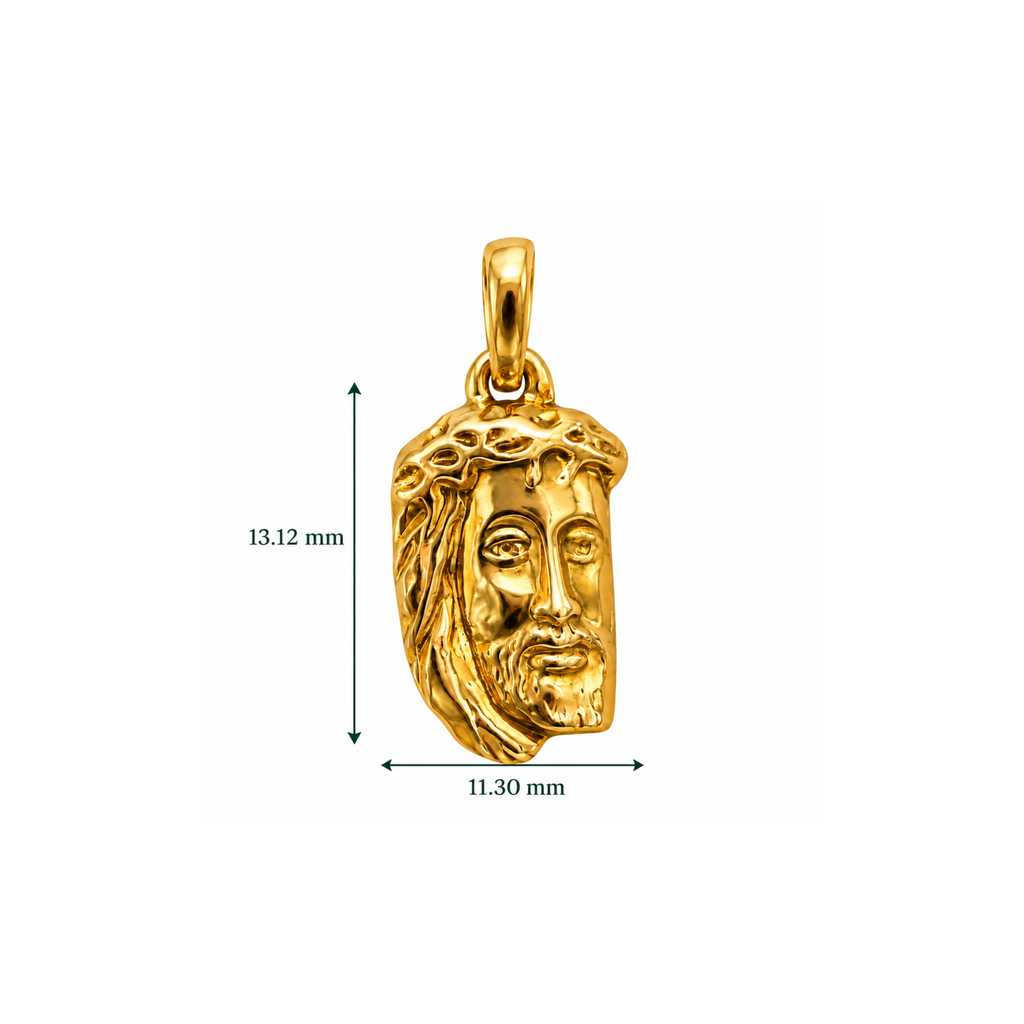 14K Yellow Gold Jesus Pendant