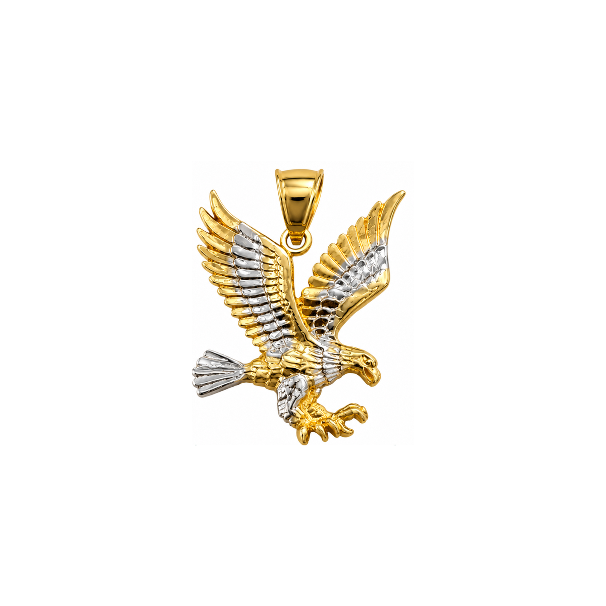 14K Two-Tone Gold Eagle Pendant