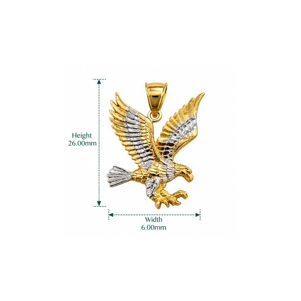 14K Two-Tone Gold Eagle Pendant