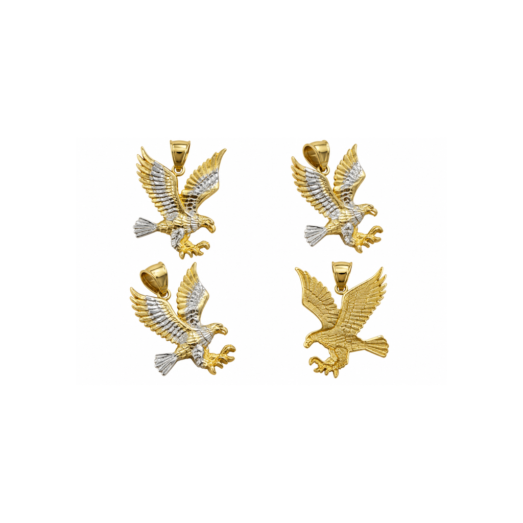 14K Two-Tone Gold Eagle Pendant
