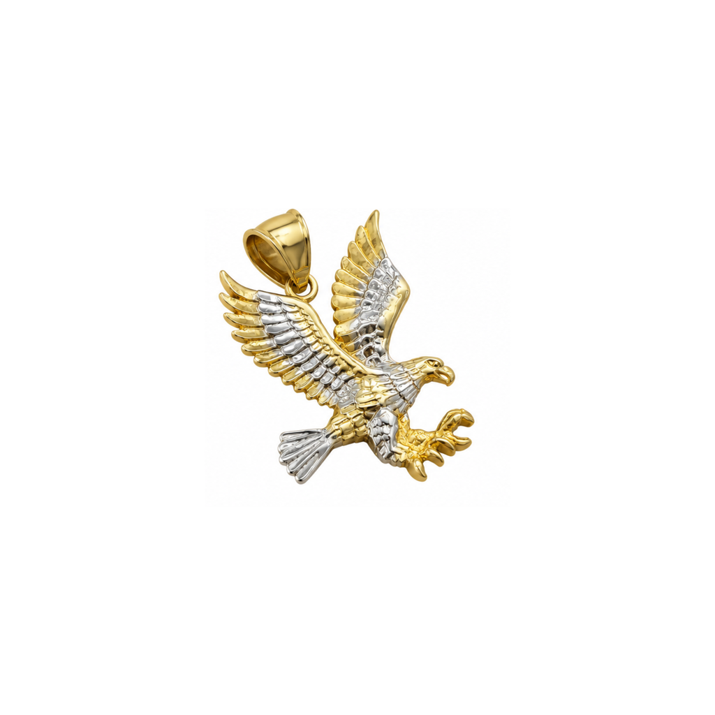 14K Two-Tone Gold Eagle Pendant