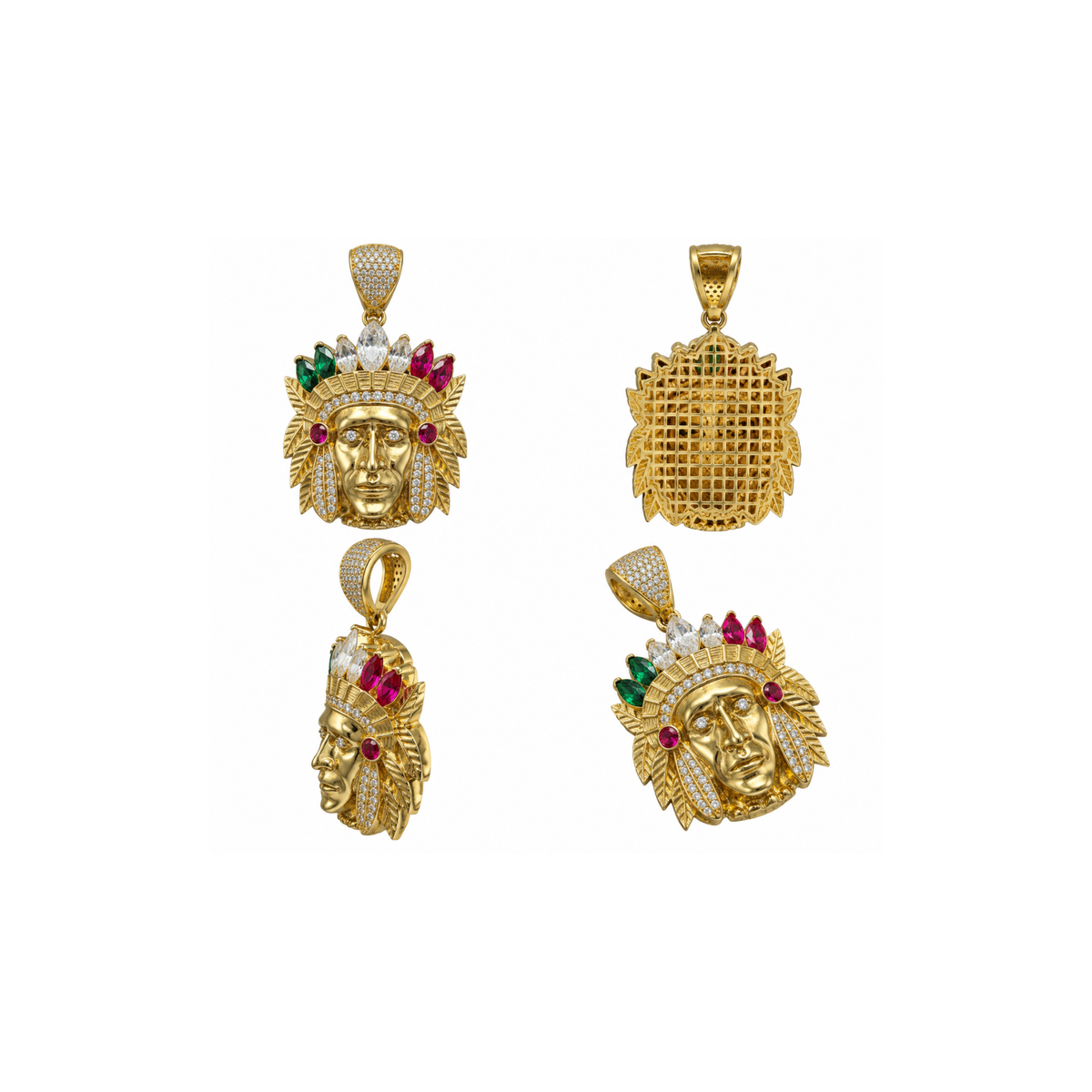 14K Yellow Gold CZ Pendant – 5.60g