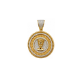 14K Yellow Gold Nefertiti CZ Pendant – 11.51g