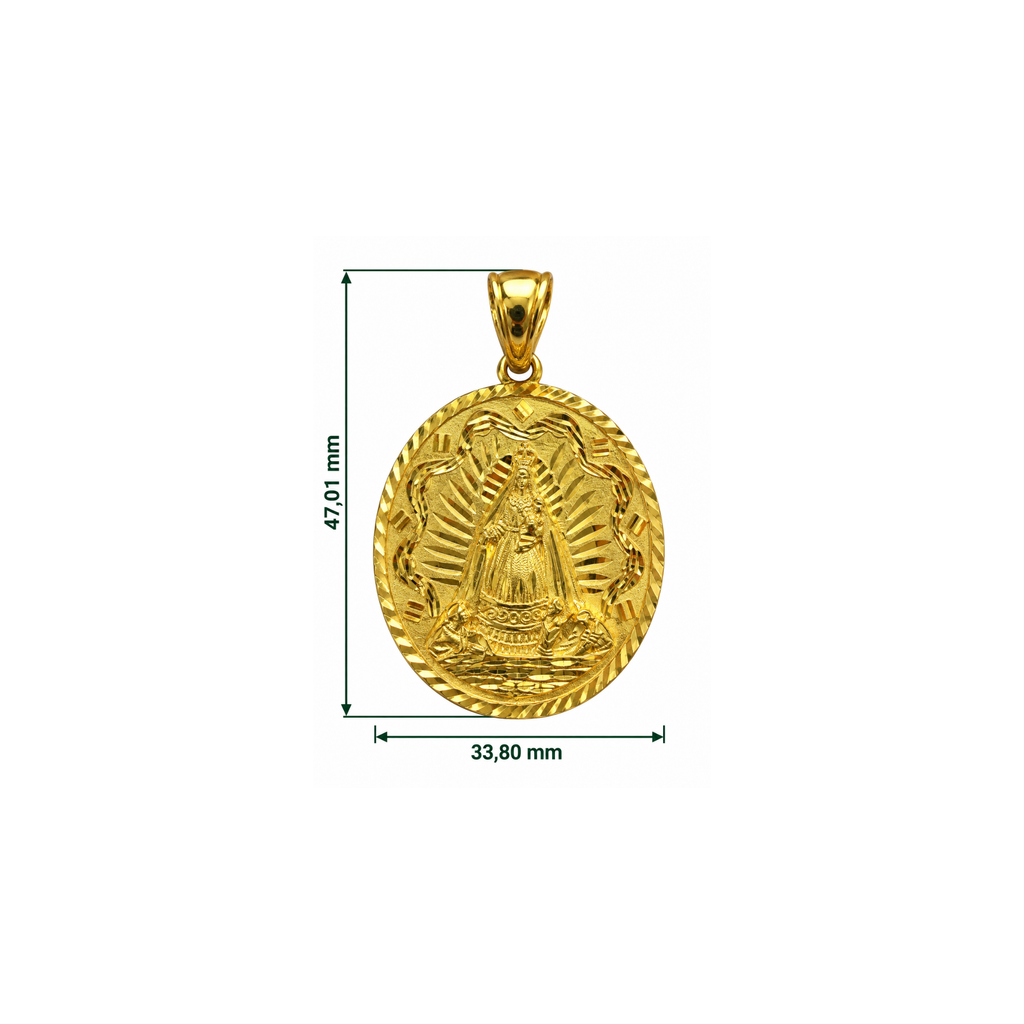 14K Yellow Gold Our Lady of Charity of El Cobre Pendant