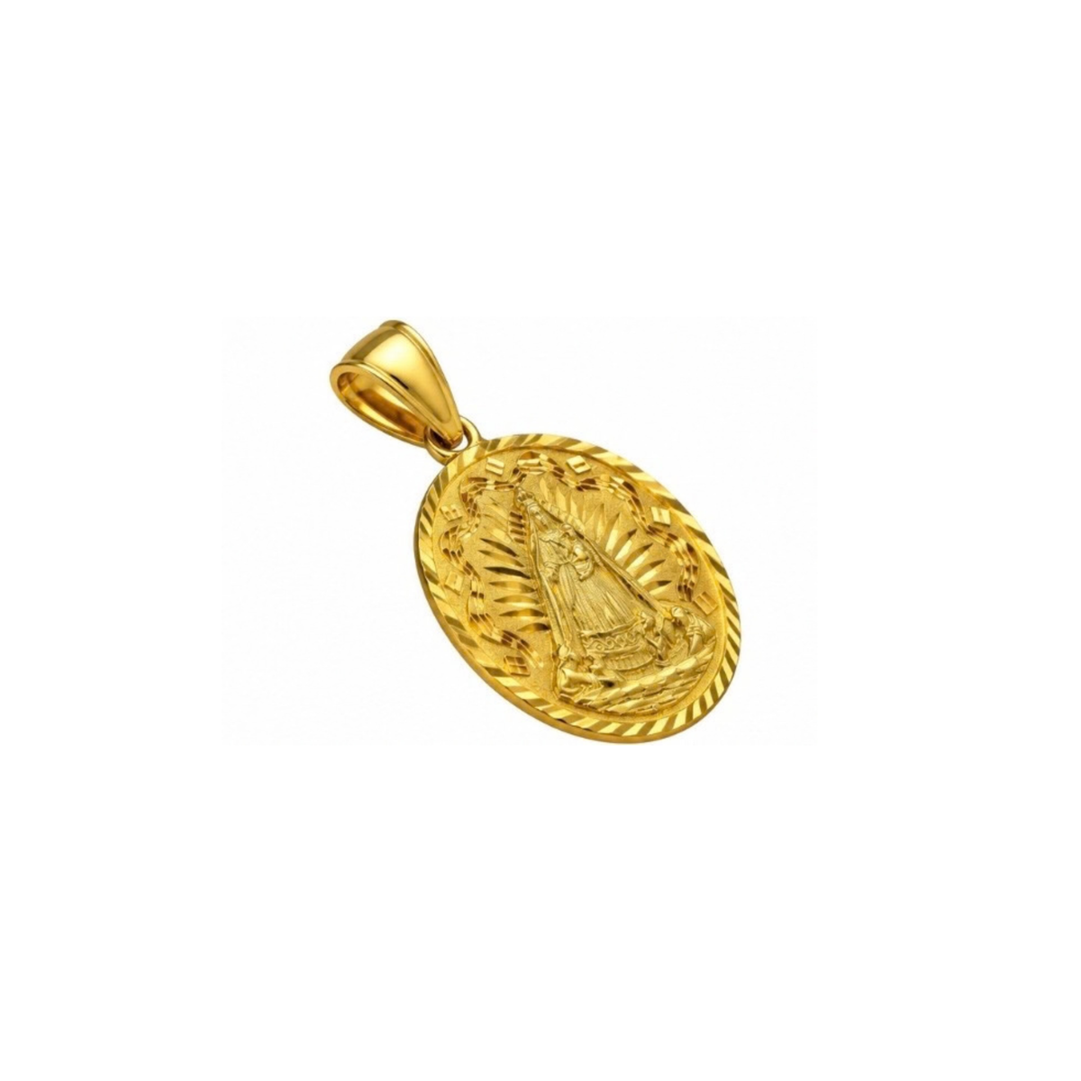 14K Yellow Gold Our Lady of Charity of El Cobre Pendant