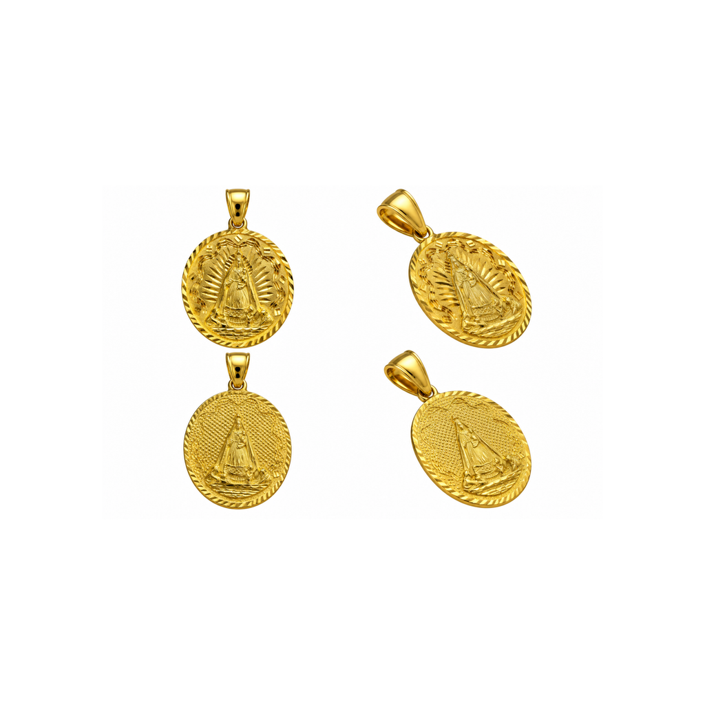 14K Yellow Gold Our Lady of Charity of El Cobre Pendant