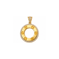 14K Yellow Gold Round CZ Pendant