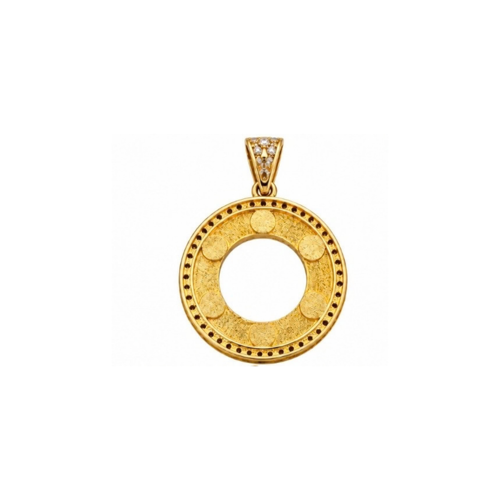 14K Yellow Gold Round CZ Pendant