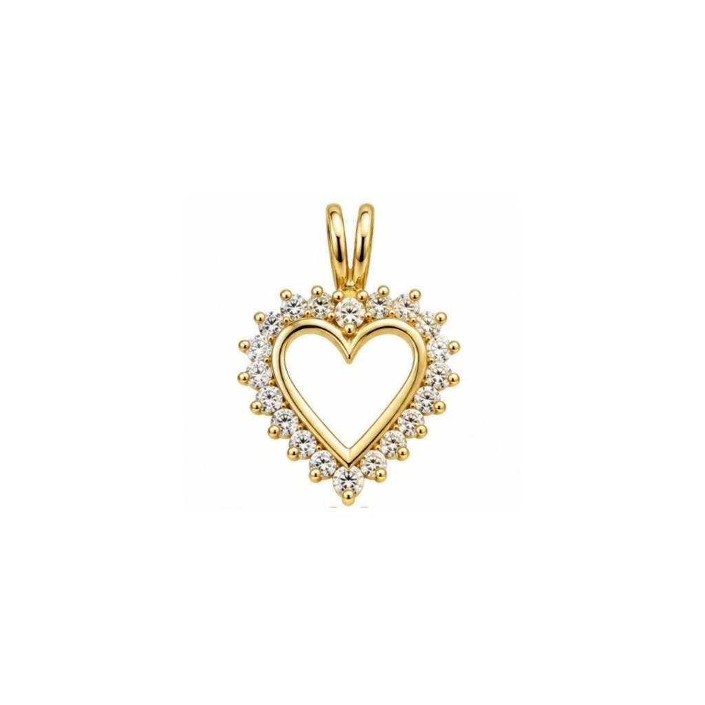 14K Yellow Gold Heart Diamond Pendant – 0.37 CT