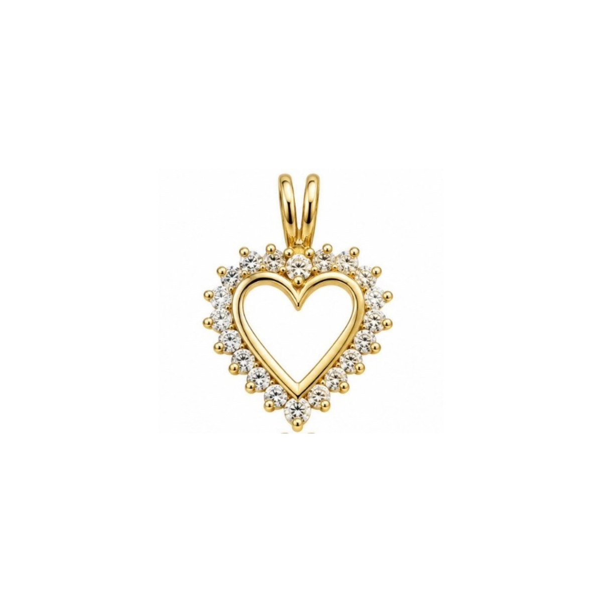 14K Yellow Gold Heart Diamond Pendant – 0.37 CT