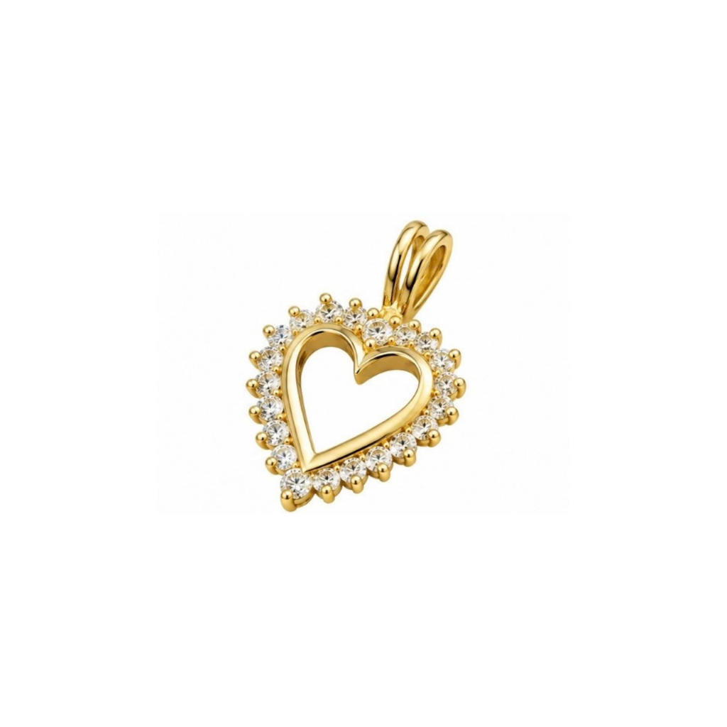 14K Yellow Gold Heart Diamond Pendant – 0.37 CT