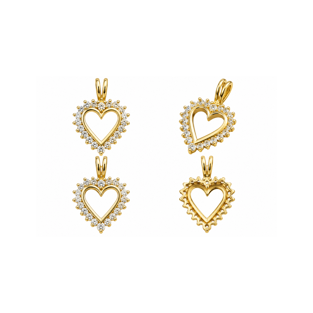 14K Yellow Gold Heart Diamond Pendant – 0.37 CT