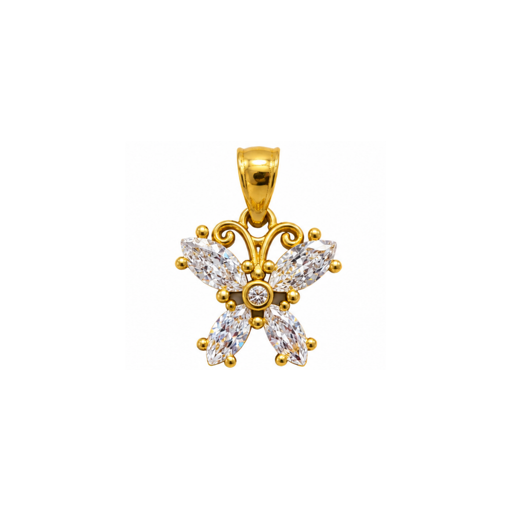 14K Yellow Gold Pendant with Cubic Zirconia