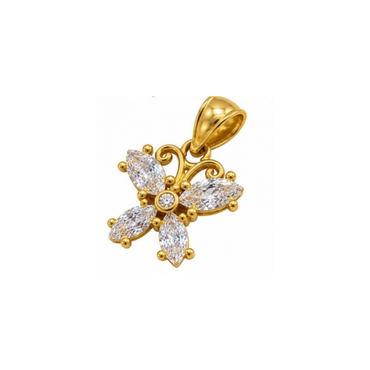 14K Yellow Gold Pendant with Cubic Zirconia