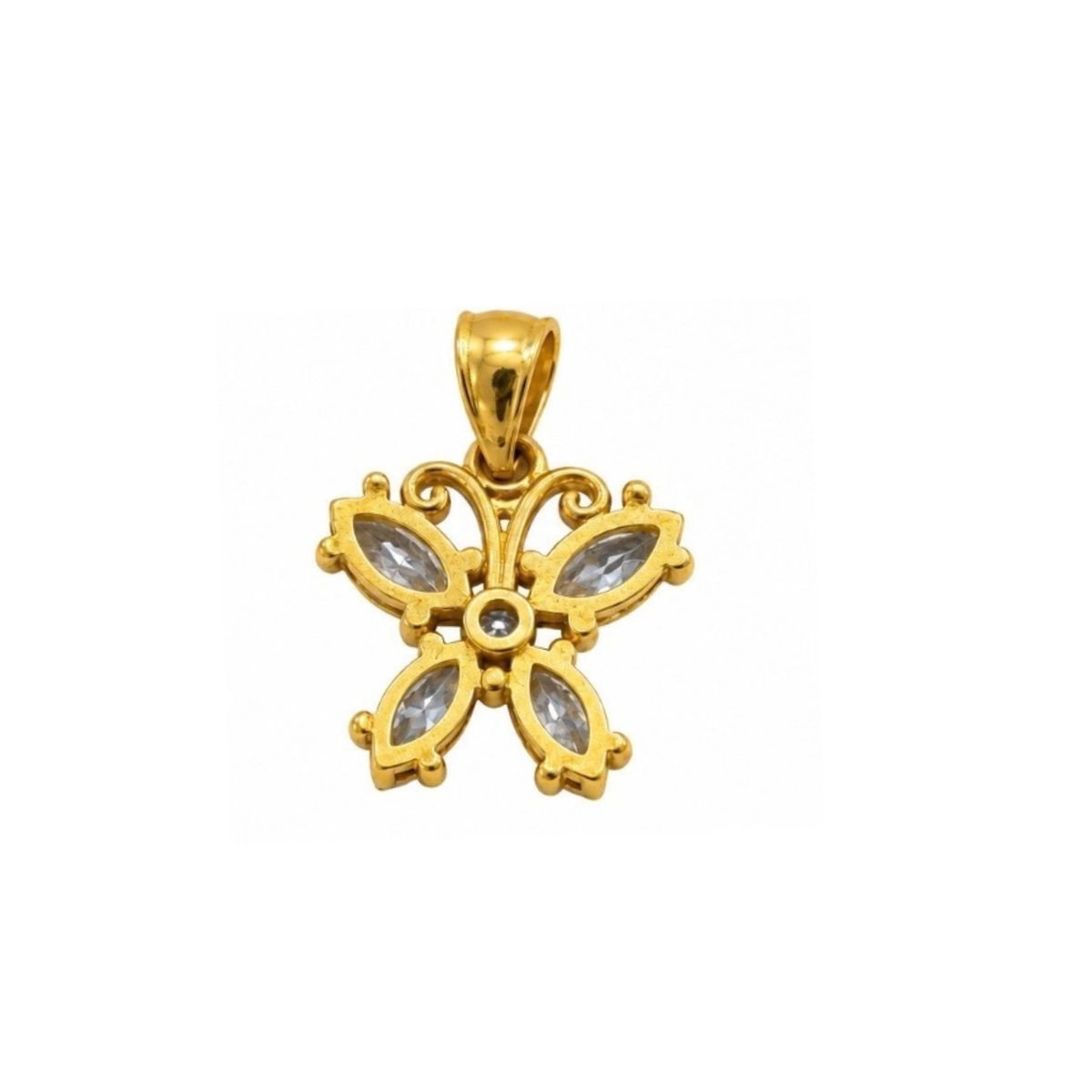 14K Yellow Gold Pendant with Cubic Zirconia