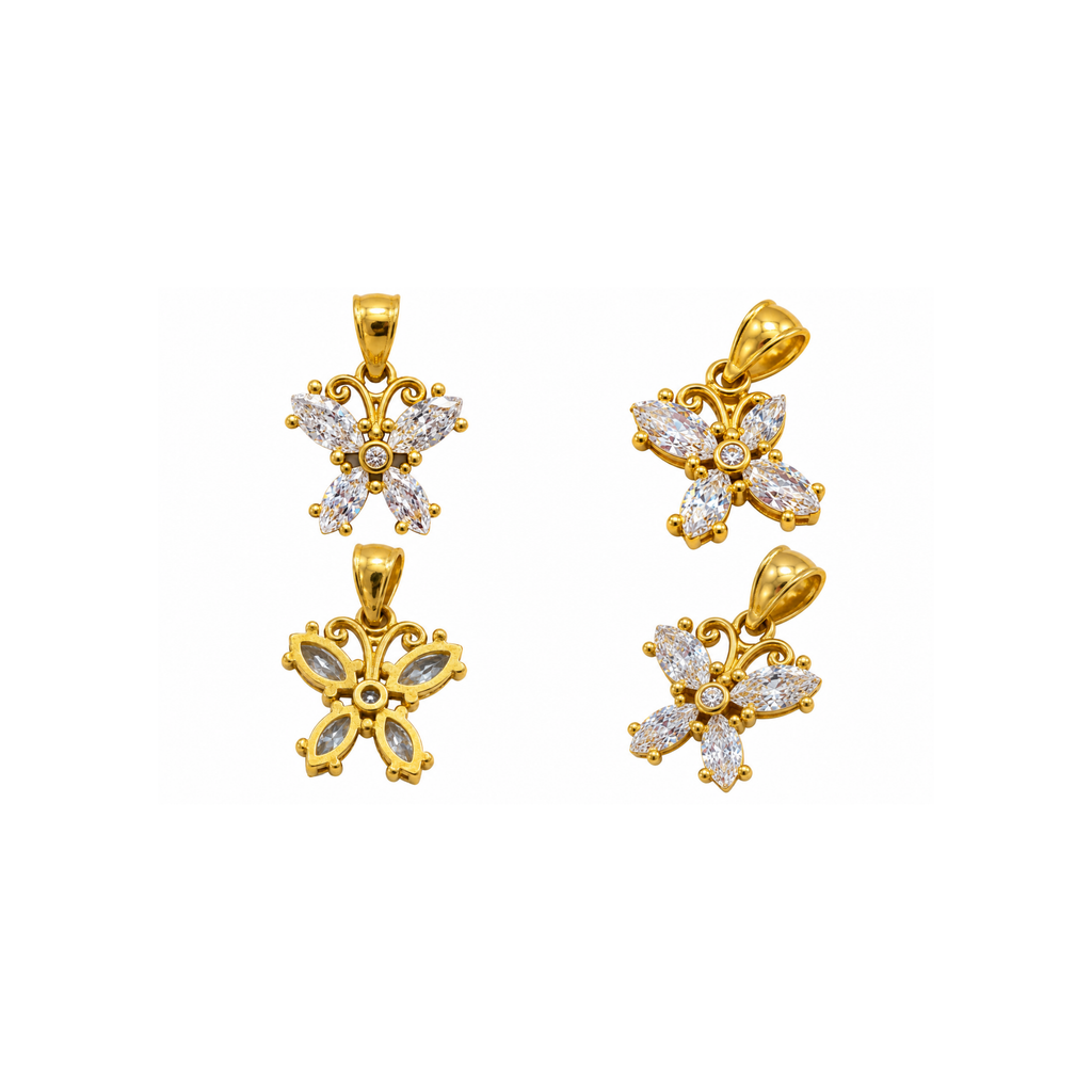 14K Yellow Gold Pendant with Cubic Zirconia
